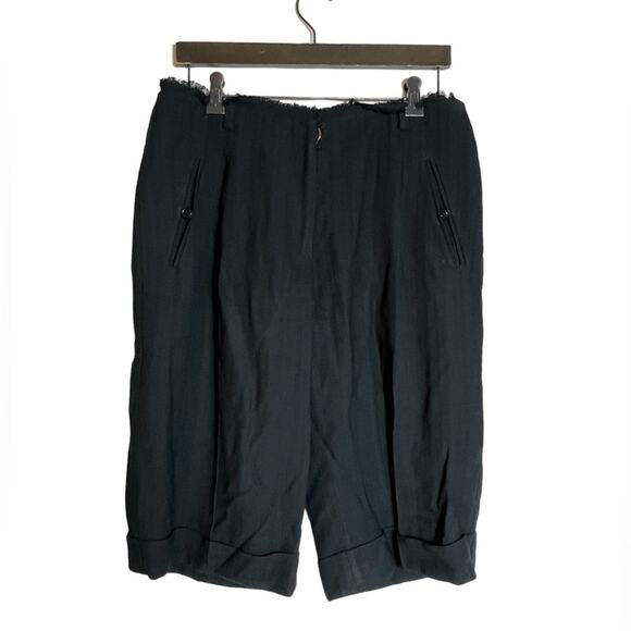 3.1 Phillip Lim cuffed trouser shorts black raw waist Sz 8 - Picture 1 of 6